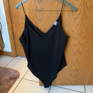 Black spaghetti strap bodysuit